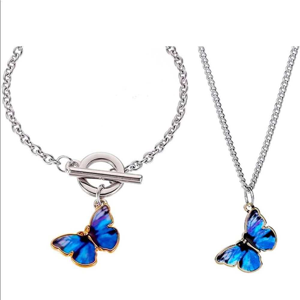 Butterfly bracelet and necklace in time for spring and summer